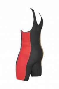 SKTF011 color matching conjoined wrestling suit weightlifting sweatshirt fitness elastic tights 90% polyester +10% lycra weightlifting training suit factory shop back view